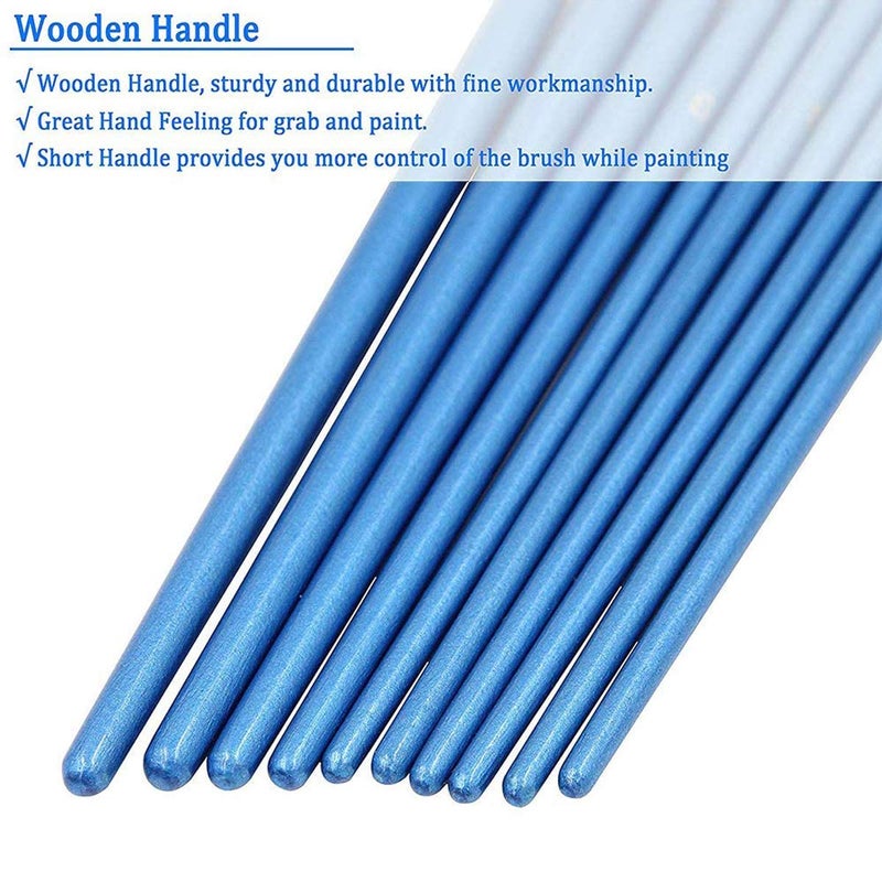BOSOBO Pointed-Round Paint Brush, 4 Sets of 10 Pieces Fine Tip Nylon Hair Miniature Paint Brushes for Acrylic Oil Watercolor Gouache, Artist Face Nail Body, Paint by Numbers, Model Craft & Rock Art - Image 5